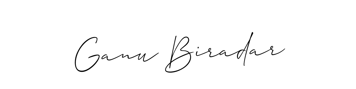 Make a beautiful signature design for name Ganu Biradar. With this signature (Allison_Script) style, you can create a handwritten signature for free. Ganu Biradar signature style 2 images and pictures png