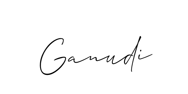 if you are searching for the best signature style for your name Ganudi. so please give up your signature search. here we have designed multiple signature styles  using Allison_Script. Ganudi signature style 2 images and pictures png