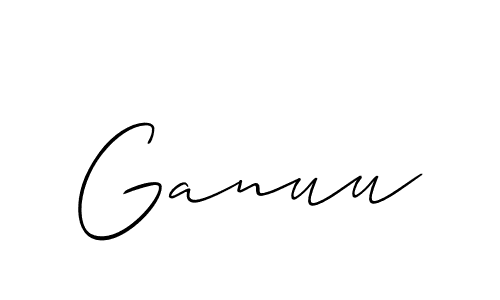 if you are searching for the best signature style for your name Ganuu. so please give up your signature search. here we have designed multiple signature styles  using Allison_Script. Ganuu signature style 2 images and pictures png