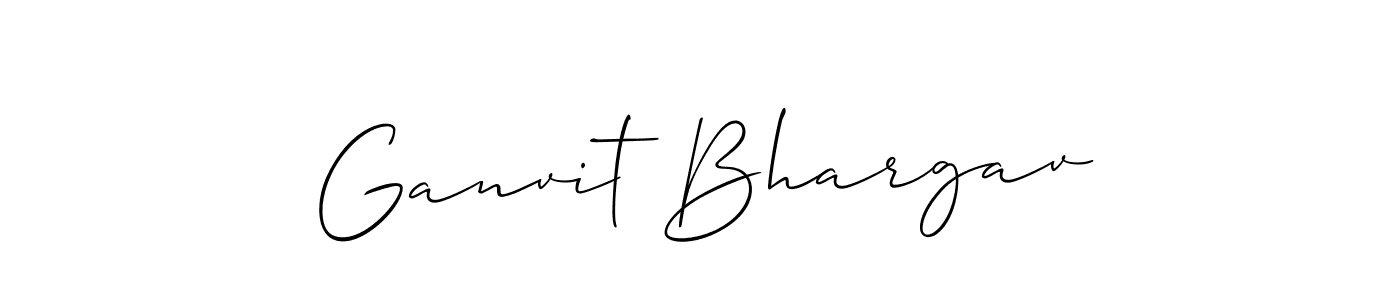 It looks lik you need a new signature style for name Ganvit Bhargav. Design unique handwritten (Allison_Script) signature with our free signature maker in just a few clicks. Ganvit Bhargav signature style 2 images and pictures png