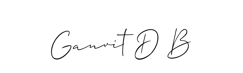 Make a beautiful signature design for name Ganvit D B. Use this online signature maker to create a handwritten signature for free. Ganvit D B signature style 2 images and pictures png
