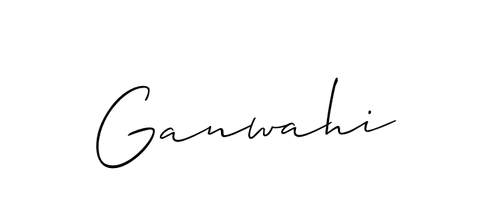 Make a beautiful signature design for name Ganwahi. With this signature (Allison_Script) style, you can create a handwritten signature for free. Ganwahi signature style 2 images and pictures png