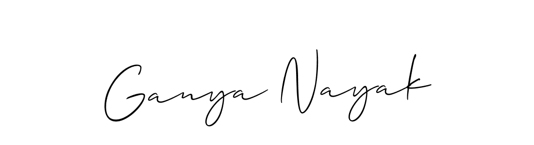 Create a beautiful signature design for name Ganya Nayak. With this signature (Allison_Script) fonts, you can make a handwritten signature for free. Ganya Nayak signature style 2 images and pictures png