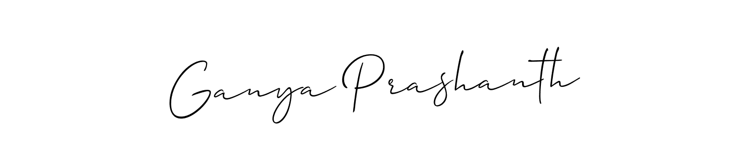 How to make Ganya Prashanth signature? Allison_Script is a professional autograph style. Create handwritten signature for Ganya Prashanth name. Ganya Prashanth signature style 2 images and pictures png