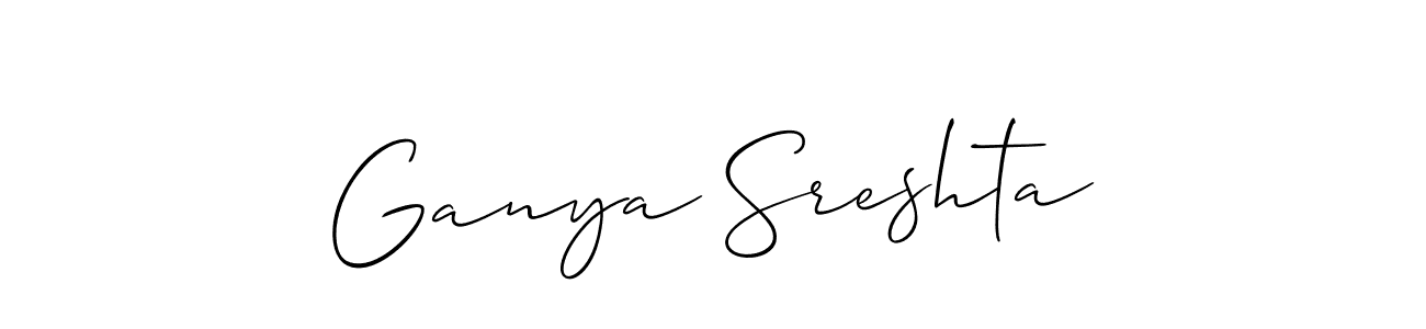 Use a signature maker to create a handwritten signature online. With this signature software, you can design (Allison_Script) your own signature for name Ganya Sreshta. Ganya Sreshta signature style 2 images and pictures png