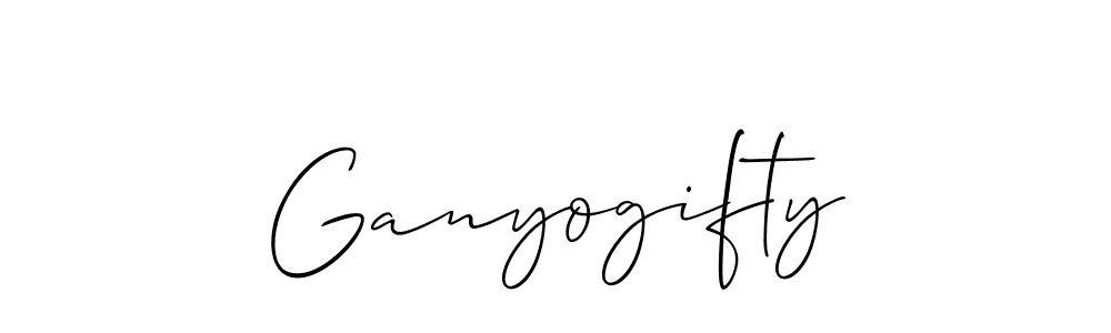 Also You can easily find your signature by using the search form. We will create Ganyogifty name handwritten signature images for you free of cost using Allison_Script sign style. Ganyogifty signature style 2 images and pictures png