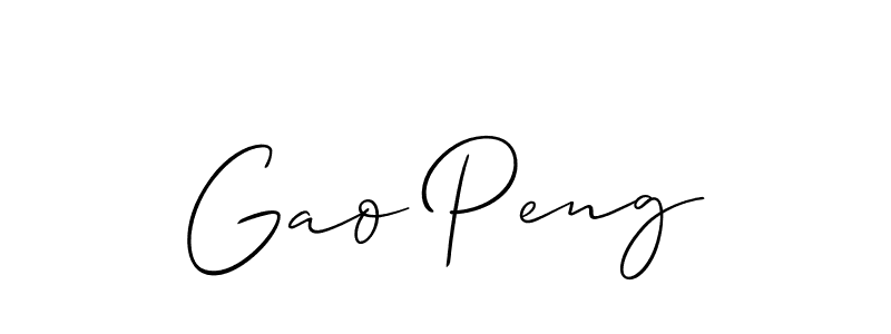 How to make Gao Peng signature? Allison_Script is a professional autograph style. Create handwritten signature for Gao Peng name. Gao Peng signature style 2 images and pictures png