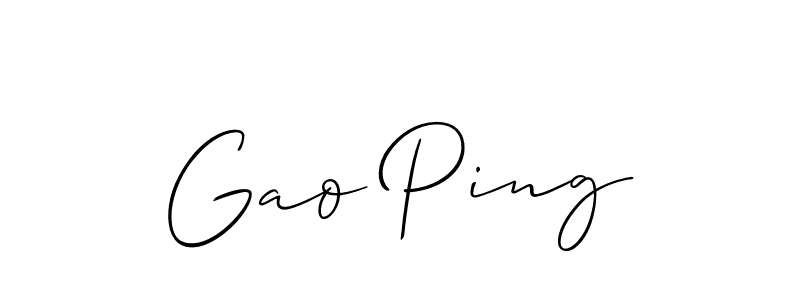 How to make Gao Ping name signature. Use Allison_Script style for creating short signs online. This is the latest handwritten sign. Gao Ping signature style 2 images and pictures png