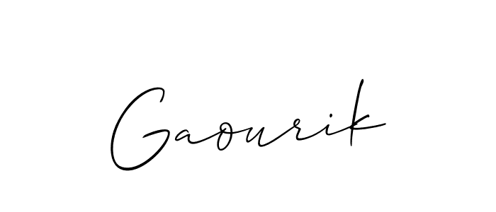 Make a beautiful signature design for name Gaourik. With this signature (Allison_Script) style, you can create a handwritten signature for free. Gaourik signature style 2 images and pictures png