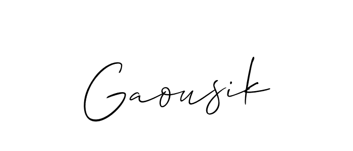 It looks lik you need a new signature style for name Gaousik. Design unique handwritten (Allison_Script) signature with our free signature maker in just a few clicks. Gaousik signature style 2 images and pictures png