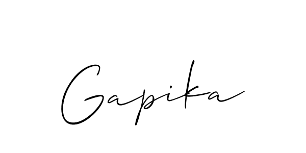Similarly Allison_Script is the best handwritten signature design. Signature creator online .You can use it as an online autograph creator for name Gapika. Gapika signature style 2 images and pictures png