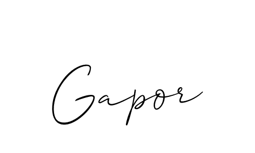 Make a beautiful signature design for name Gapor. With this signature (Allison_Script) style, you can create a handwritten signature for free. Gapor signature style 2 images and pictures png