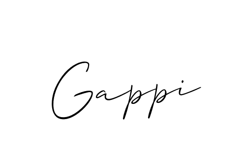 The best way (Allison_Script) to make a short signature is to pick only two or three words in your name. The name Gappi include a total of six letters. For converting this name. Gappi signature style 2 images and pictures png
