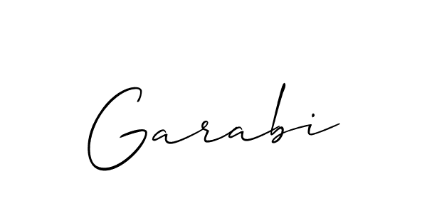 The best way (Allison_Script) to make a short signature is to pick only two or three words in your name. The name Garabi include a total of six letters. For converting this name. Garabi signature style 2 images and pictures png