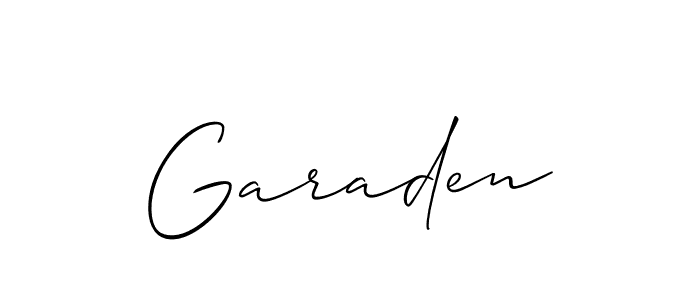 Make a beautiful signature design for name Garaden. With this signature (Allison_Script) style, you can create a handwritten signature for free. Garaden signature style 2 images and pictures png