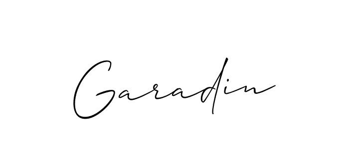 Use a signature maker to create a handwritten signature online. With this signature software, you can design (Allison_Script) your own signature for name Garadin. Garadin signature style 2 images and pictures png