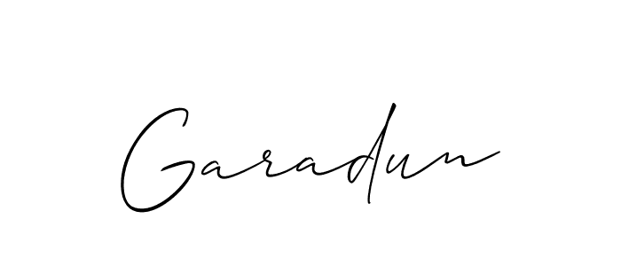 Allison_Script is a professional signature style that is perfect for those who want to add a touch of class to their signature. It is also a great choice for those who want to make their signature more unique. Get Garadun name to fancy signature for free. Garadun signature style 2 images and pictures png