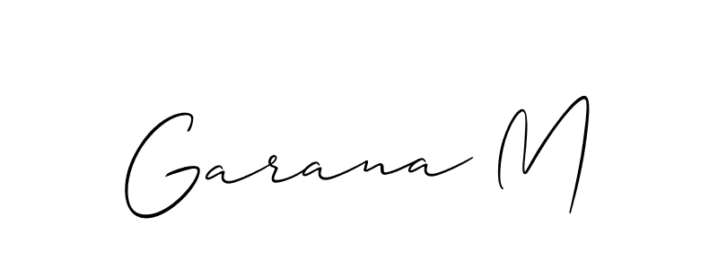 if you are searching for the best signature style for your name Garana M. so please give up your signature search. here we have designed multiple signature styles  using Allison_Script. Garana M signature style 2 images and pictures png