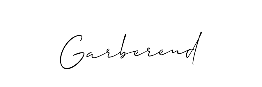 The best way (Allison_Script) to make a short signature is to pick only two or three words in your name. The name Garberend include a total of six letters. For converting this name. Garberend signature style 2 images and pictures png