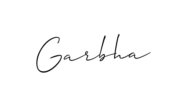 Use a signature maker to create a handwritten signature online. With this signature software, you can design (Allison_Script) your own signature for name Garbha. Garbha signature style 2 images and pictures png