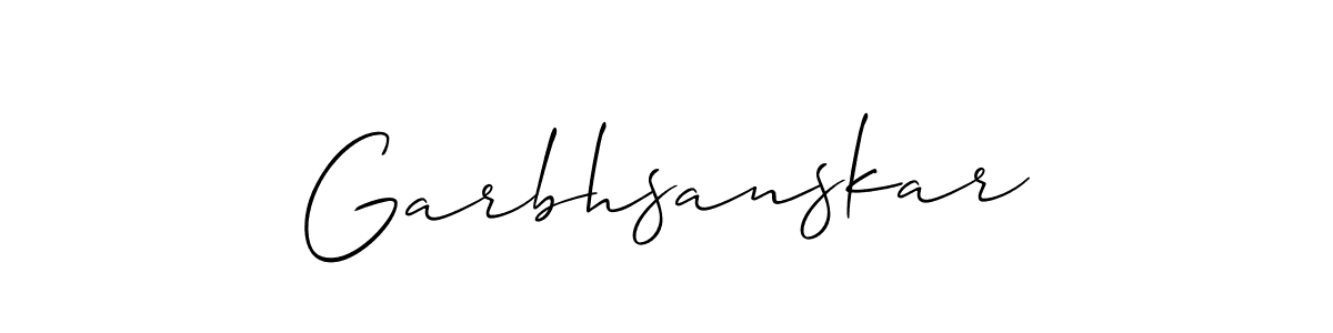 Allison_Script is a professional signature style that is perfect for those who want to add a touch of class to their signature. It is also a great choice for those who want to make their signature more unique. Get Garbhsanskar name to fancy signature for free. Garbhsanskar signature style 2 images and pictures png