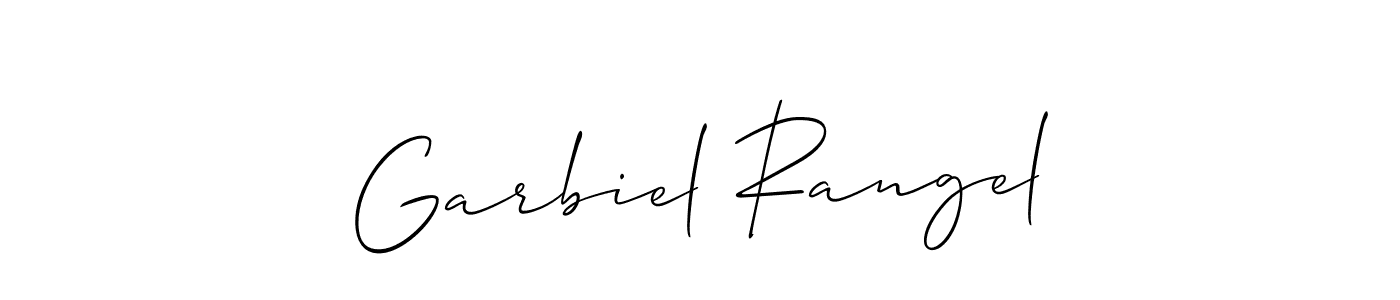 You should practise on your own different ways (Allison_Script) to write your name (Garbiel Rangel) in signature. don't let someone else do it for you. Garbiel Rangel signature style 2 images and pictures png