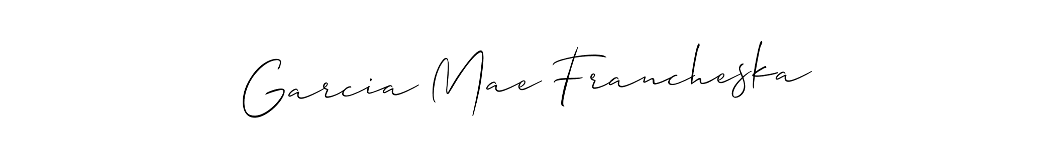 Make a short Garcia Mae Francheska signature style. Manage your documents anywhere anytime using Allison_Script. Create and add eSignatures, submit forms, share and send files easily. Garcia Mae Francheska signature style 2 images and pictures png