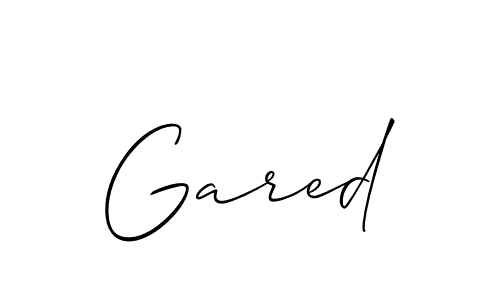 Create a beautiful signature design for name Gared. With this signature (Allison_Script) fonts, you can make a handwritten signature for free. Gared signature style 2 images and pictures png