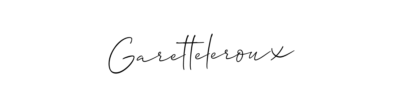 Also we have Garetteleroux name is the best signature style. Create professional handwritten signature collection using Allison_Script autograph style. Garetteleroux signature style 2 images and pictures png