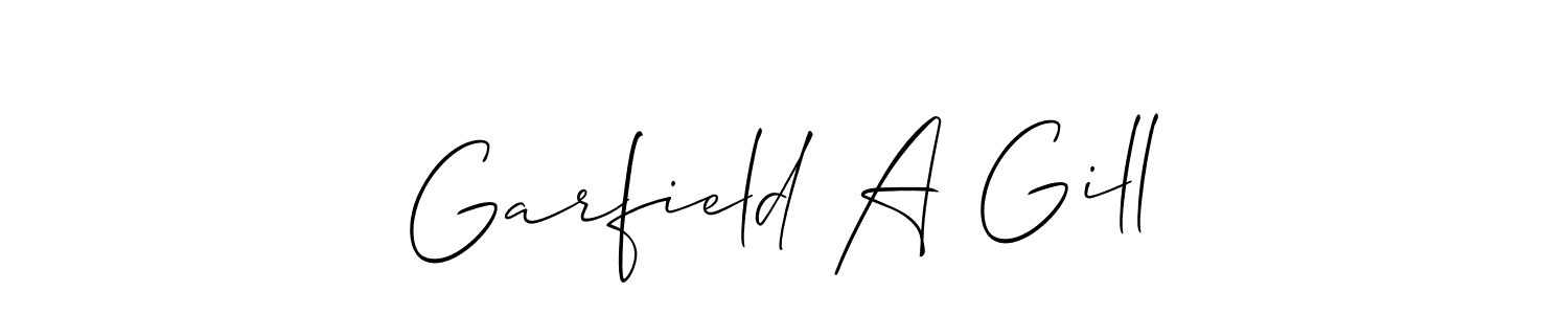 You should practise on your own different ways (Allison_Script) to write your name (Garfield A Gill) in signature. don't let someone else do it for you. Garfield A Gill signature style 2 images and pictures png
