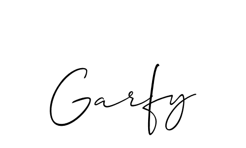Make a beautiful signature design for name Garfy. With this signature (Allison_Script) style, you can create a handwritten signature for free. Garfy signature style 2 images and pictures png
