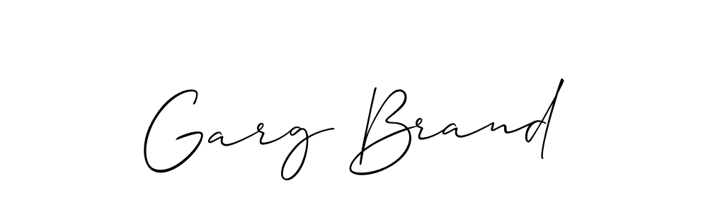 Make a beautiful signature design for name Garg Brand. With this signature (Allison_Script) style, you can create a handwritten signature for free. Garg Brand signature style 2 images and pictures png