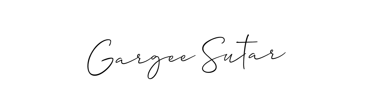 Similarly Allison_Script is the best handwritten signature design. Signature creator online .You can use it as an online autograph creator for name Gargee Sutar. Gargee Sutar signature style 2 images and pictures png