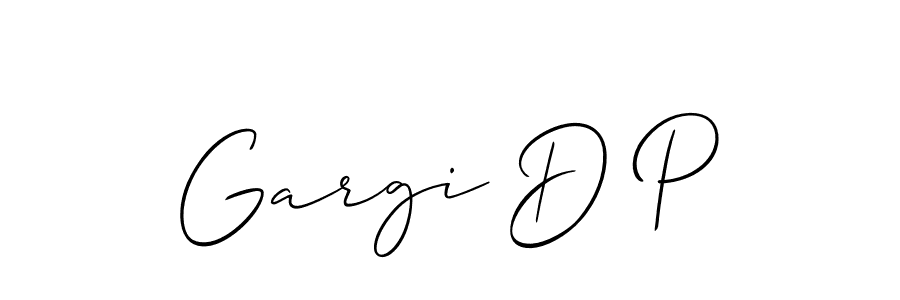It looks lik you need a new signature style for name Gargi D P. Design unique handwritten (Allison_Script) signature with our free signature maker in just a few clicks. Gargi D P signature style 2 images and pictures png