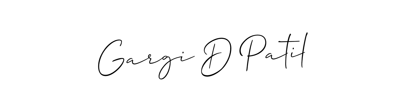 Design your own signature with our free online signature maker. With this signature software, you can create a handwritten (Allison_Script) signature for name Gargi D Patil. Gargi D Patil signature style 2 images and pictures png