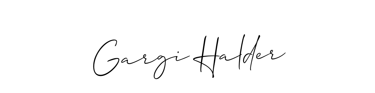 Also You can easily find your signature by using the search form. We will create Gargi Halder name handwritten signature images for you free of cost using Allison_Script sign style. Gargi Halder signature style 2 images and pictures png