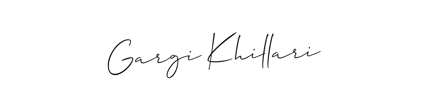 How to make Gargi Khillari signature? Allison_Script is a professional autograph style. Create handwritten signature for Gargi Khillari name. Gargi Khillari signature style 2 images and pictures png