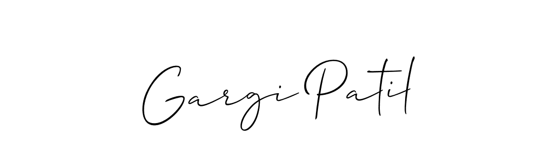 Create a beautiful signature design for name Gargi Patil. With this signature (Allison_Script) fonts, you can make a handwritten signature for free. Gargi Patil signature style 2 images and pictures png