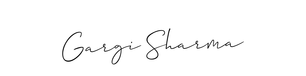 Design your own signature with our free online signature maker. With this signature software, you can create a handwritten (Allison_Script) signature for name Gargi Sharma. Gargi Sharma signature style 2 images and pictures png