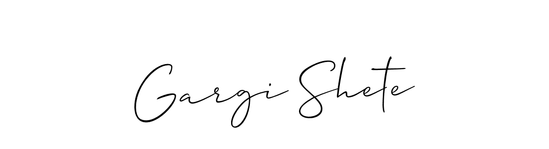 Make a short Gargi Shete signature style. Manage your documents anywhere anytime using Allison_Script. Create and add eSignatures, submit forms, share and send files easily. Gargi Shete signature style 2 images and pictures png