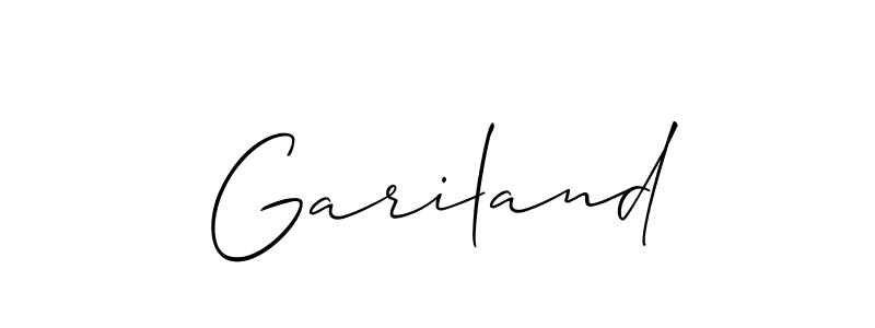 Create a beautiful signature design for name Gariland. With this signature (Allison_Script) fonts, you can make a handwritten signature for free. Gariland signature style 2 images and pictures png