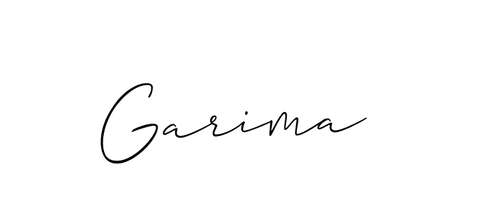 Use a signature maker to create a handwritten signature online. With this signature software, you can design (Allison_Script) your own signature for name Garima . Garima  signature style 2 images and pictures png