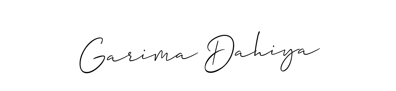 How to Draw Garima Dahiya signature style? Allison_Script is a latest design signature styles for name Garima Dahiya. Garima Dahiya signature style 2 images and pictures png