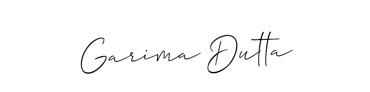 Design your own signature with our free online signature maker. With this signature software, you can create a handwritten (Allison_Script) signature for name Garima Dutta. Garima Dutta signature style 2 images and pictures png