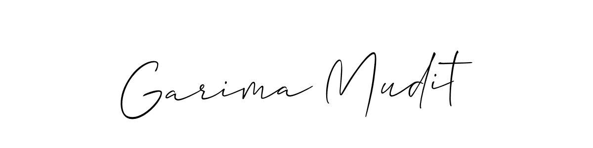 Allison_Script is a professional signature style that is perfect for those who want to add a touch of class to their signature. It is also a great choice for those who want to make their signature more unique. Get Garima Mudit name to fancy signature for free. Garima Mudit signature style 2 images and pictures png