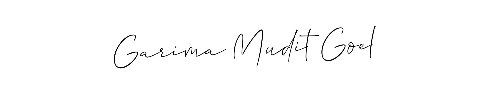 Also we have Garima Mudit Goel name is the best signature style. Create professional handwritten signature collection using Allison_Script autograph style. Garima Mudit Goel signature style 2 images and pictures png