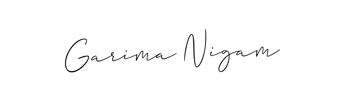 Garima Nigam stylish signature style. Best Handwritten Sign (Allison_Script) for my name. Handwritten Signature Collection Ideas for my name Garima Nigam. Garima Nigam signature style 2 images and pictures png