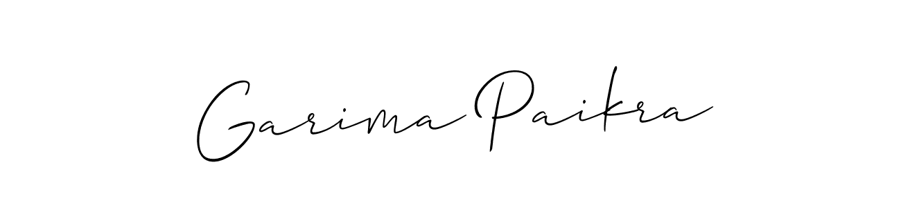 Garima Paikra stylish signature style. Best Handwritten Sign (Allison_Script) for my name. Handwritten Signature Collection Ideas for my name Garima Paikra. Garima Paikra signature style 2 images and pictures png