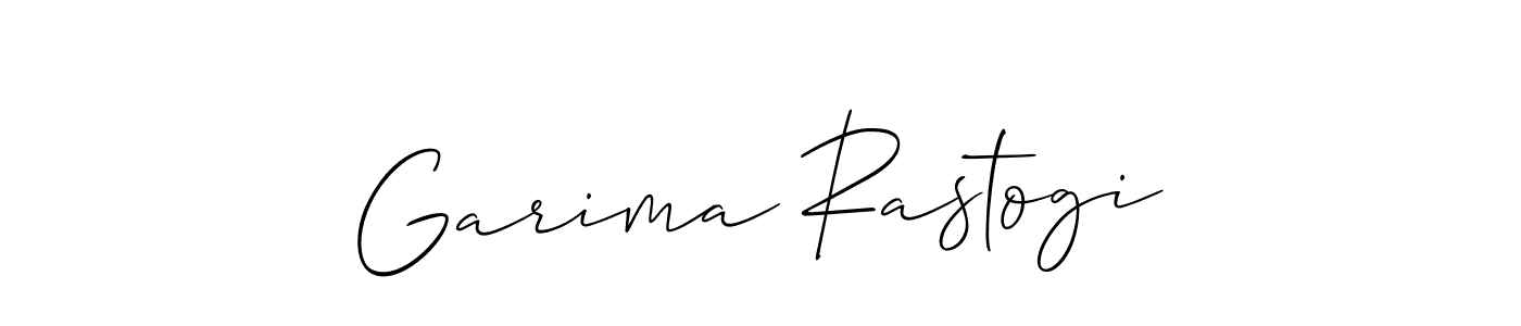 It looks lik you need a new signature style for name Garima Rastogi. Design unique handwritten (Allison_Script) signature with our free signature maker in just a few clicks. Garima Rastogi signature style 2 images and pictures png