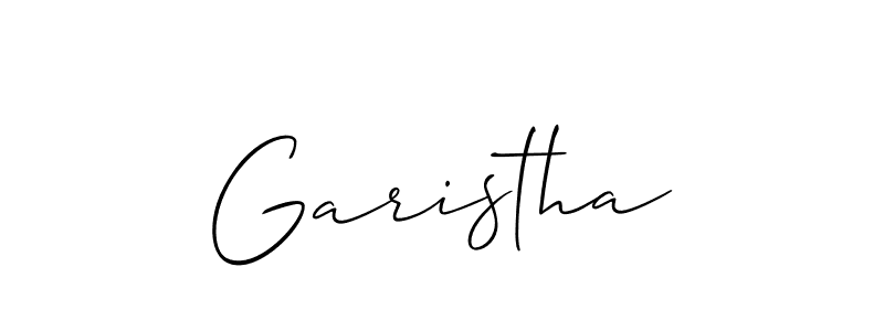 How to make Garistha name signature. Use Allison_Script style for creating short signs online. This is the latest handwritten sign. Garistha signature style 2 images and pictures png